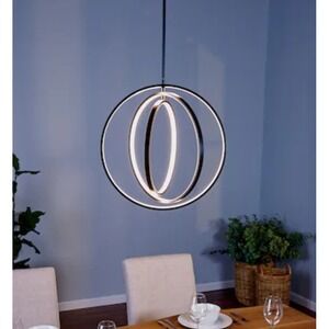 Origin21 Irvington LED Chandelier Pendant Matte Black Modern NEW $200 Retail